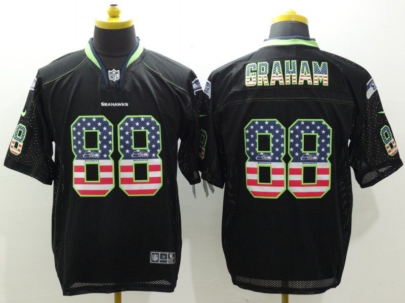 Men's Seattle Seahawks Jimmy Graham #88 Black Jersey